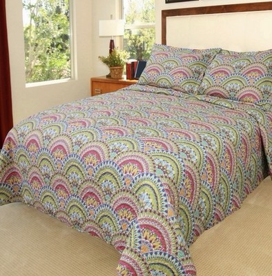 Lavish Home Melanie King Size 3-Piece Quilt Set Colorful Scalloped 66-10001-K