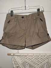 NWT Burberry Youth Girls Khaki/Silver Birch Shorts 100 Authentic Sz6Y