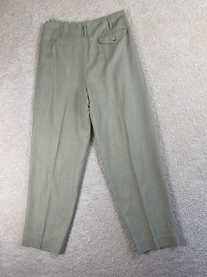 Pantalones Isda & Co para mujer talla 8 pierna ancha mezcla de lana tweed plisado carrera costera Foto 3 de 4