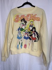 Sailor Moon Yellow Sweatshirt Womens Size L anime manga