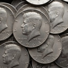 90% SILVER KENNEDY HALF DOLLAR VF-AU (1964, Random Mint)