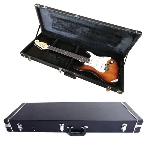 Glarry Universal Electric Guitar Square Hard-Shell Case w/ Full Neck Support