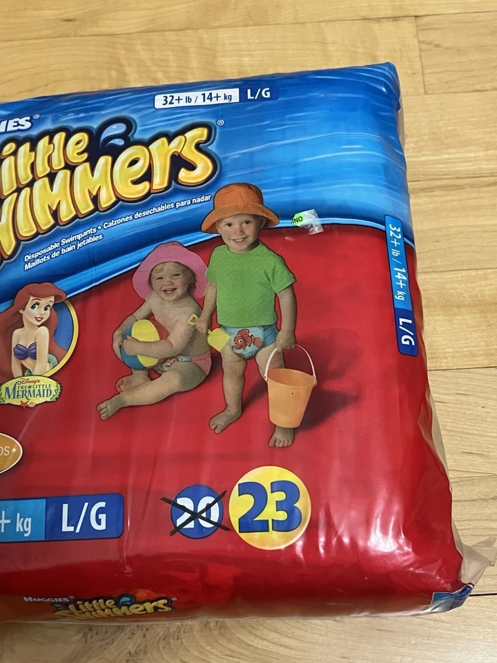 Vintage Little Swimmers - Disney The Little Mermaid HUGGIES Large 32+ LBS - READ - Image 3 of 4