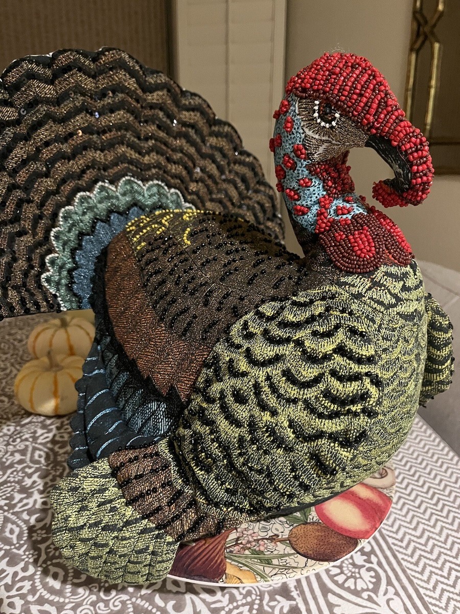 John Derian Target 2023 Fall Turkey Shaped Beaded Pillow NWT | eBay