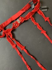 Victoria's Secret Designer Collection M/L garter belt RED velvet CRYSTALLIZED