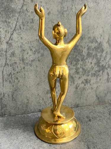 Vintage Gaura Gour Nitai Brass Deities India God Statues 6.25" Tall - Picture 4 of 5