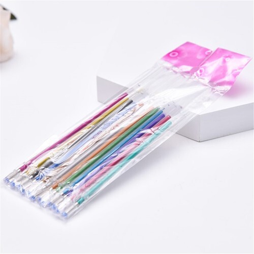 48x Fluorescent Gel Ink Pen Refill Watercolor Brush Colorful Stationery Set vi - Bild 5 von 9