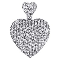 10K WeißGold Damen Rundschliff Diamant Herz Ash Halter Charm AnhäNger .75 Karat
