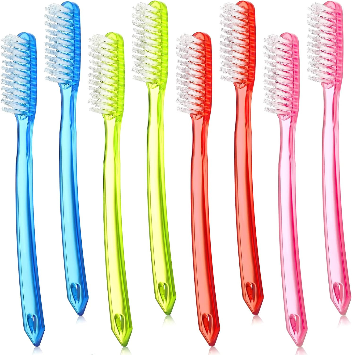 Firm Manual Toothbrush for Adults - Bulk Pack of 8 with Larg