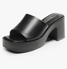 Dream Pairs Women Low Wedge Chunky Casual Sandals Size 8 M Black NIB