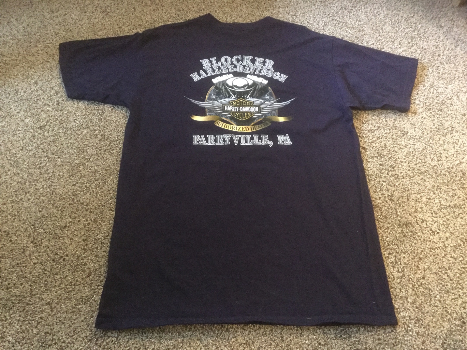 Pre Owned Mens L Harley Davidson Black Parryville, Pa. TShirt. See