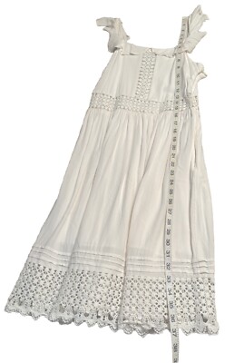 LOFT White Dress w/Lace Inserts Narrow Straps Size SP Petite Super Cute  #155 | eBay