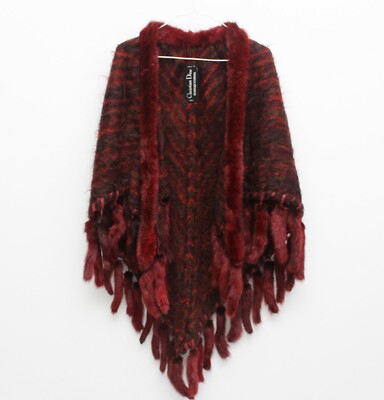 Womens Vintage 70s CHRISTIAN DIOR BOUTIQUE Mohair Poncho Cape