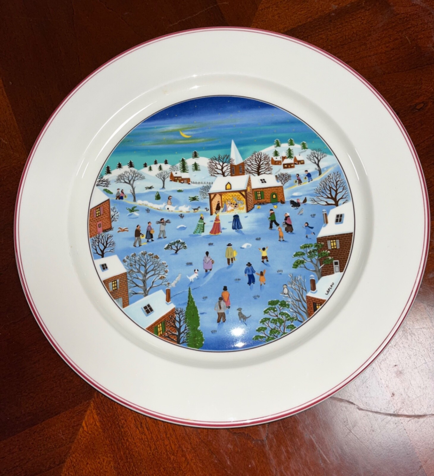 Villeroy & Boch Design Naif Nativity Laplau 12" Porcelain Charger / Chop Plate