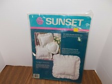 Sunset Crewel Embroidery Kit White Pillow Collection 11055 12" x 12" Pillow NEW