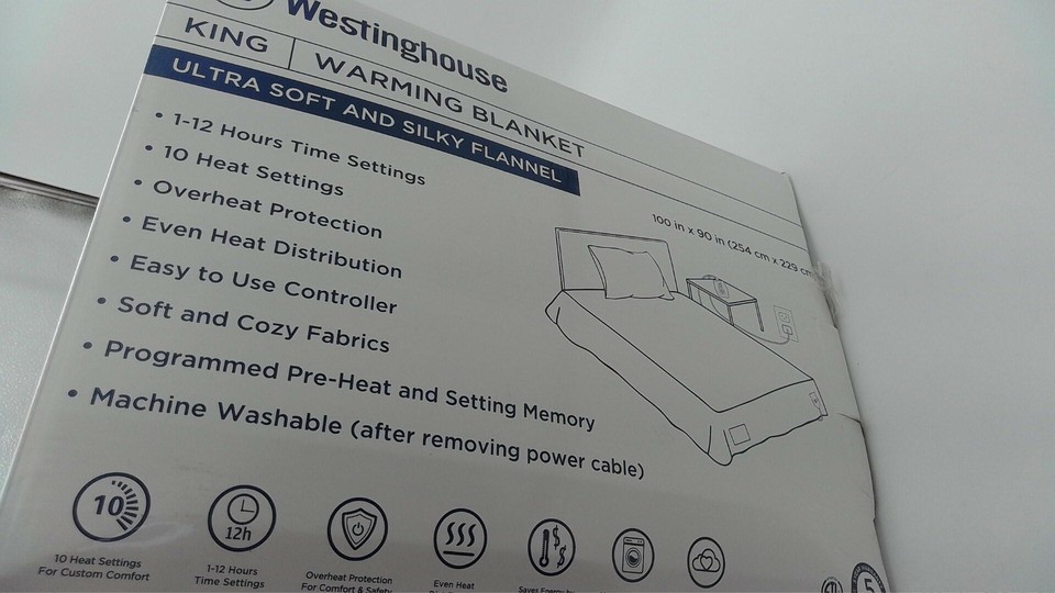Westinghouse Heated Blanket King Size, Electric Heating Blanket 10 Heat