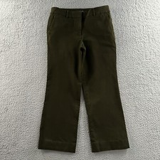 Talbots Womens Pants Green Size 6p Newport Pant Mid Rise Straight Cotton Blend