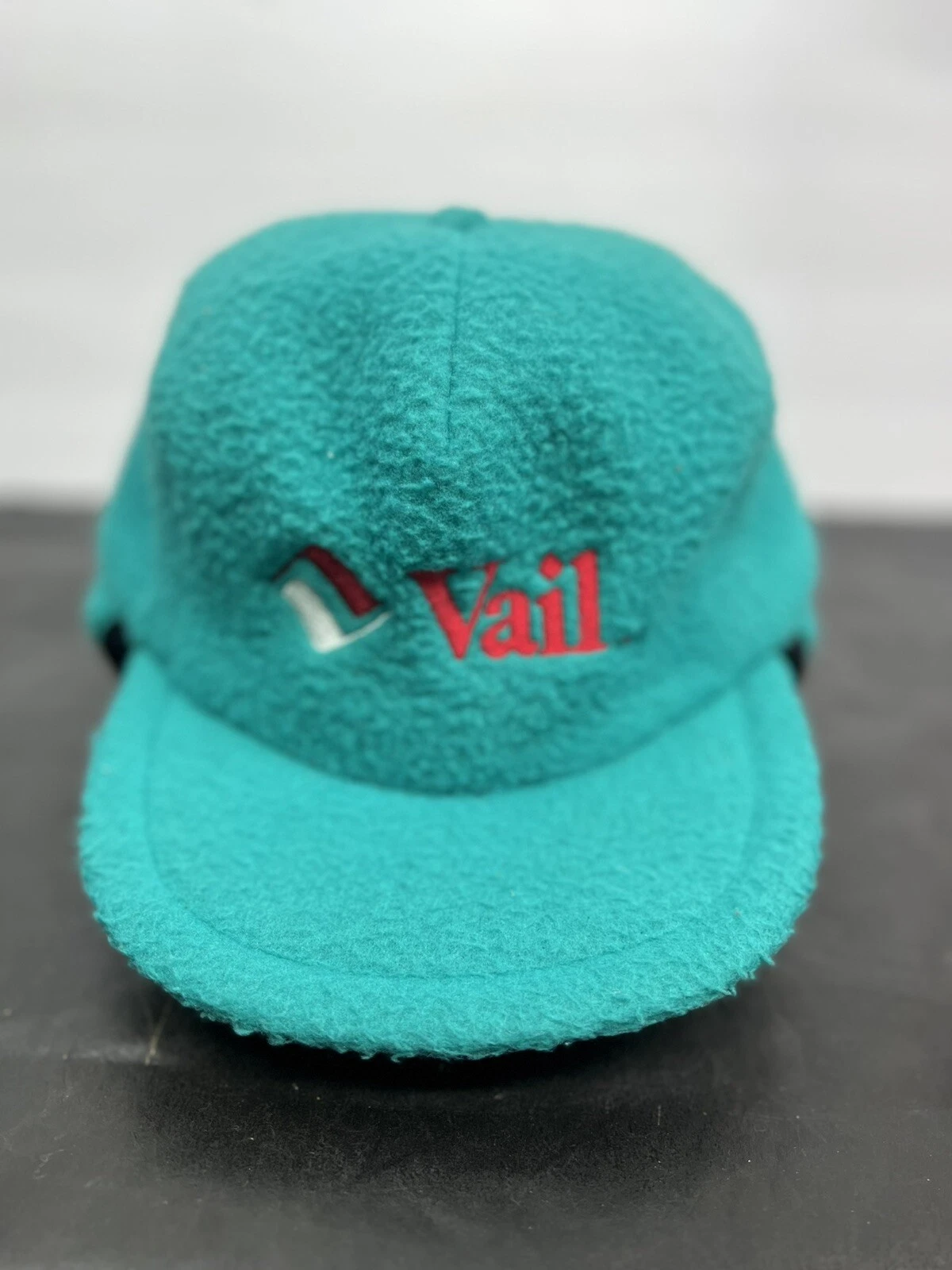 Vail Snapback Hat Fleece Embroidered Ski Teal Vintage Cap - New - Made In USA