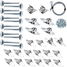 Double Garage Door Hardware Kit Roller/Hinge/Wire Rope For 16'x8' and 18'x8'