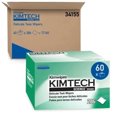 Kimtech Wipes, Kimwipes 34115, Kim Wipes, White, 286 Pcs/ Box