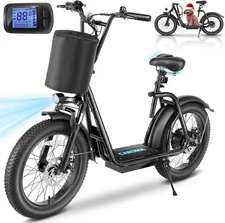 Electric Scooter with Seat 30 Miles Range 20" Fat Tire for Commuting