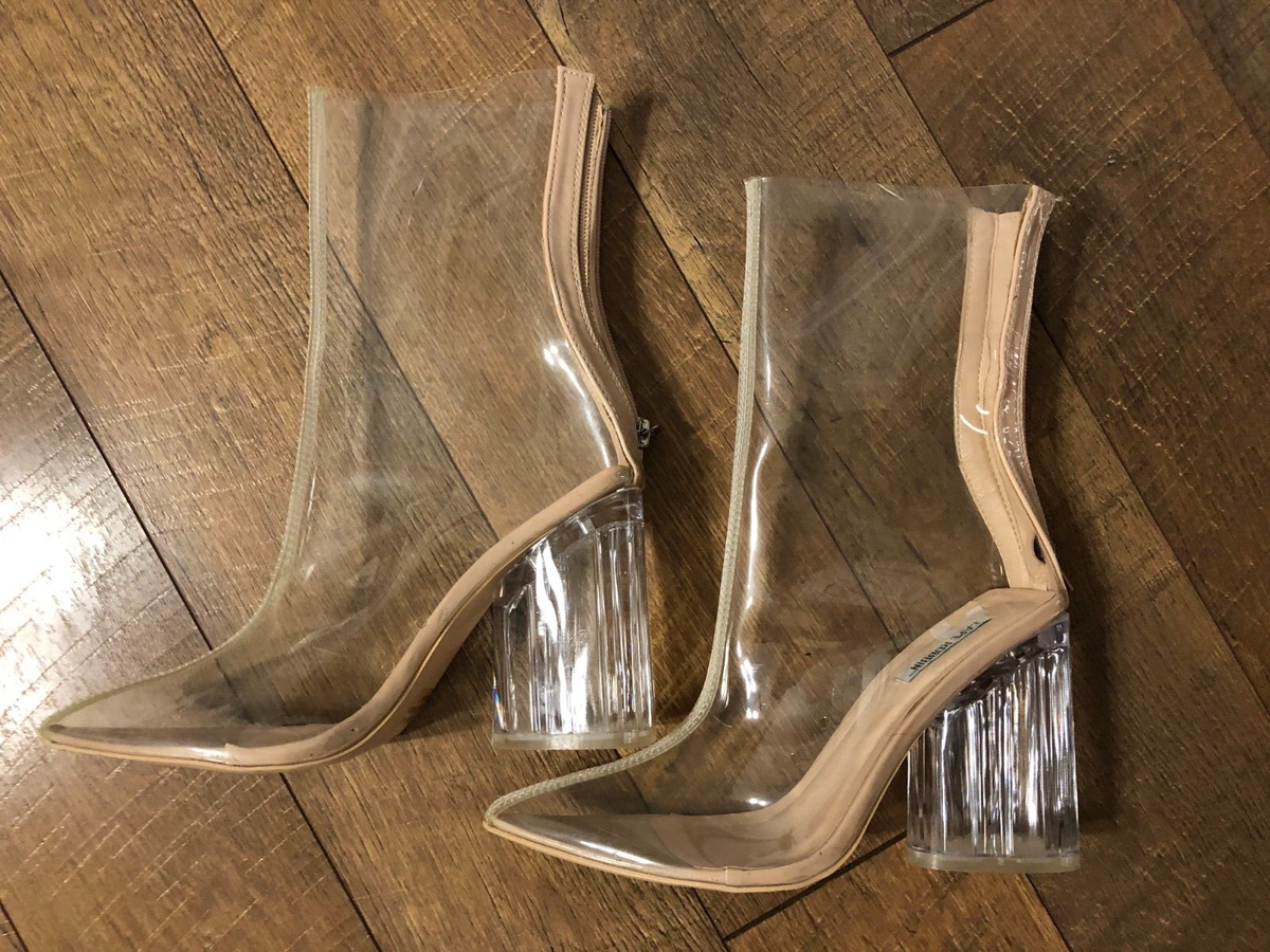 Clear Plastic Clear Boots For Women Women's Clear Nude Vinyl Boots