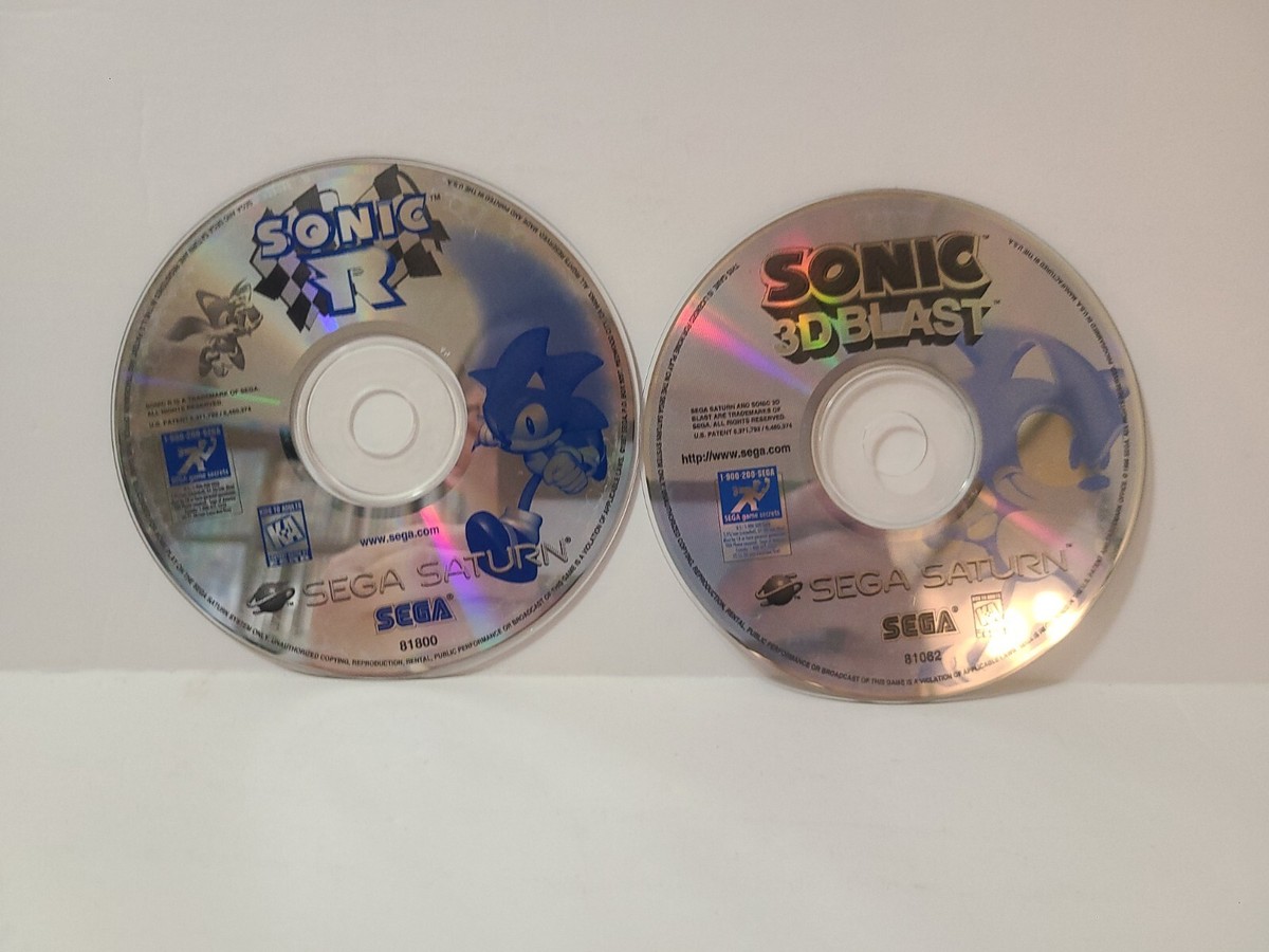 Sonic R & Sonic 3D Blast Sega Saturn 2 Authentic Game Lot Discs