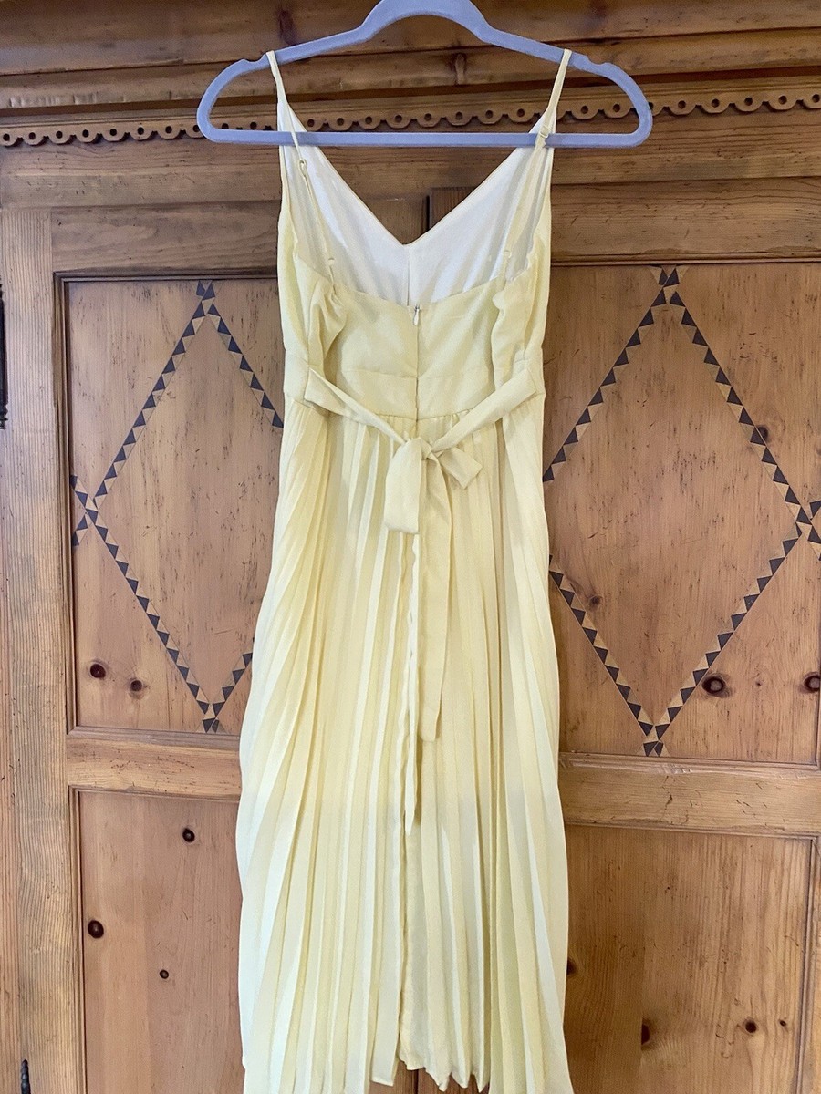 butter yellow pleated dress Golden Hour Maxi Butter Yellow Drop Waist Pleated Dress Thomas and Rye