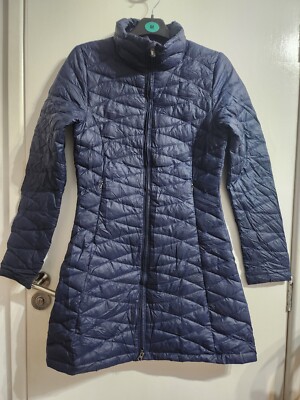 Patagonia Jacke Mantel Damen Small UK 8 Navy Puffer Insulated Coat Gänsedaunen