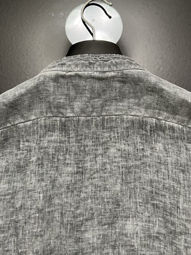 John Varvatos Artisan Luxus Herren Hemd - Leinen - Latz vorne - Flügelkragen - Vintage - Bild 9 von 13