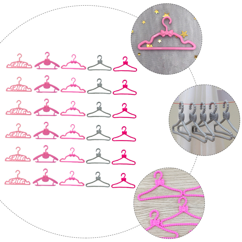 200 Pcs Doll Hanger Plastic Miniature Coat Hangers Cord Holders eBay