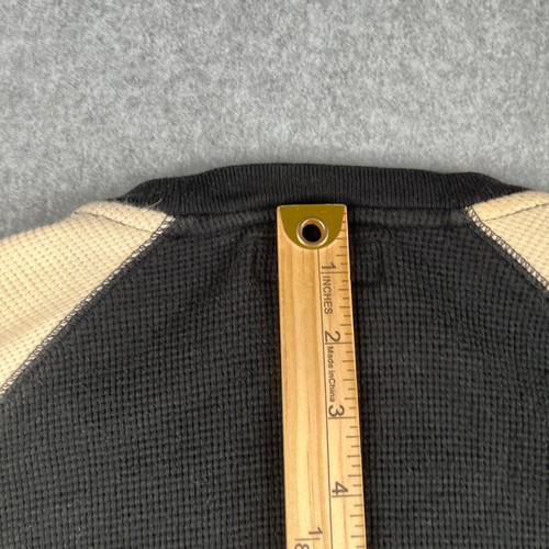Polo Ralph Lauren Shirt Medium Waffle Knot Thermal Black Tan Long Sleeve Mens - Picture 7 of 8
