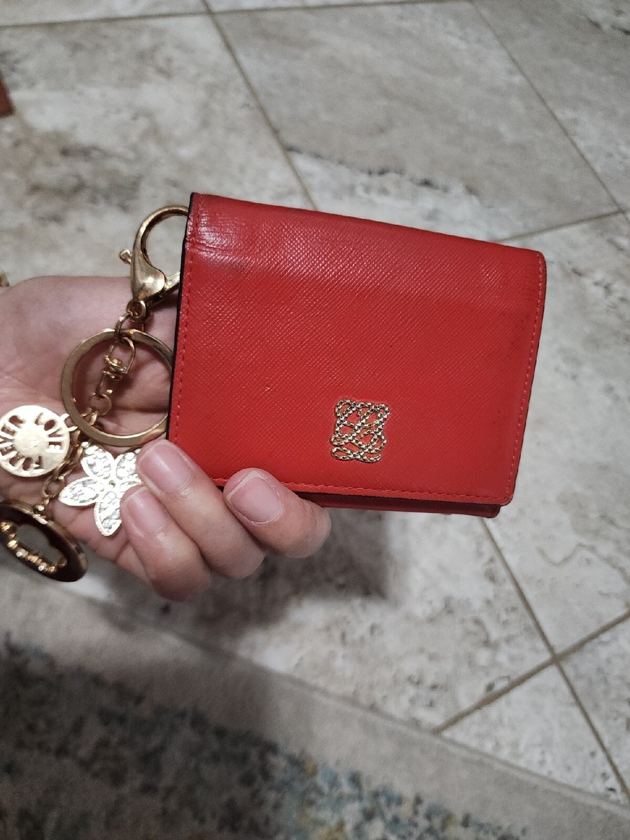 Louis Quatorze Charm Detailed Folding Half Saffiano Leather