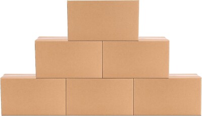 10x6x6 Shipping Box Set of 6 Brown Corrugated Packaging Boxes