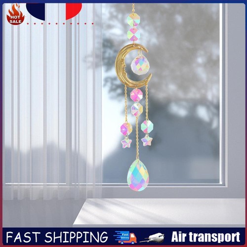 Papillon Cristal Vent Carillon Lune Soleil Étoile Attrape-Soleil Décoratif Suspendu Cristaux