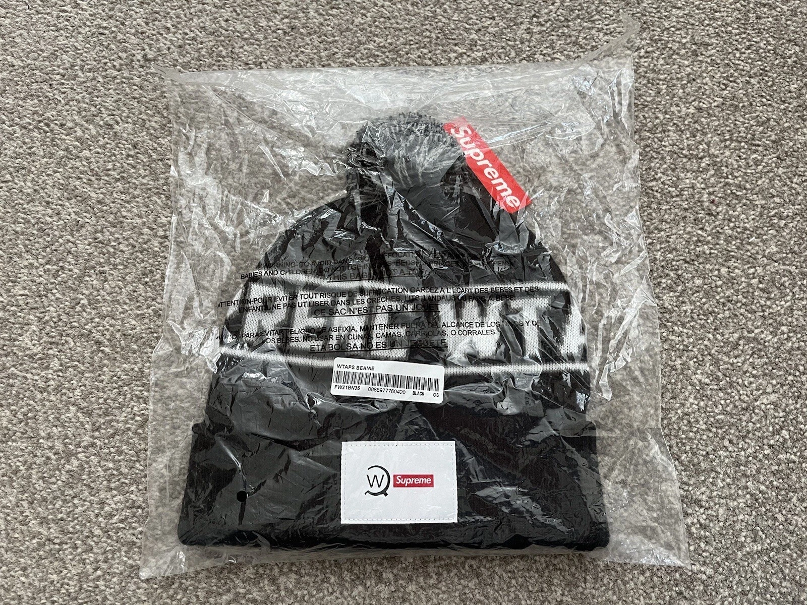 Casquette bobble Supreme x WTAPS FW21   Noir   Neuf