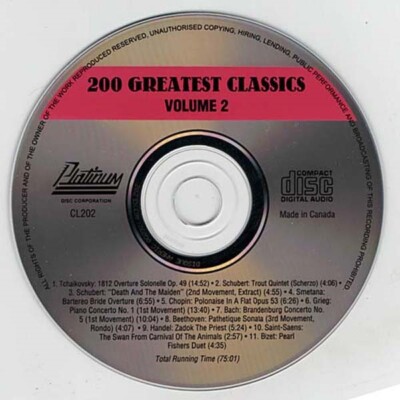 Sounds Of Excellence: 200 Greatest Classics , Vol 2 ~ CD ~ Acceptable