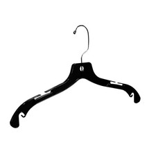 SSWBasics Dress Hangers - Set of 20 Black Plastic Hangers - 17 Inch - Durable