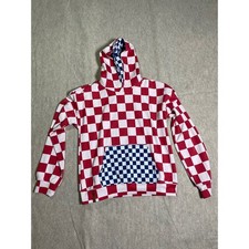 Ampersand Avenue University Hoodie Block Party Red Blue Checkered XL NWT