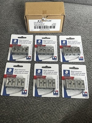 12 New Staedtler Metal Sharpeners Double Hole 510 20 Bk203