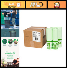 Compostable Trash Bags 30x39” - 30 Gallon Bin Liners, Extra Strong & Leak Resist