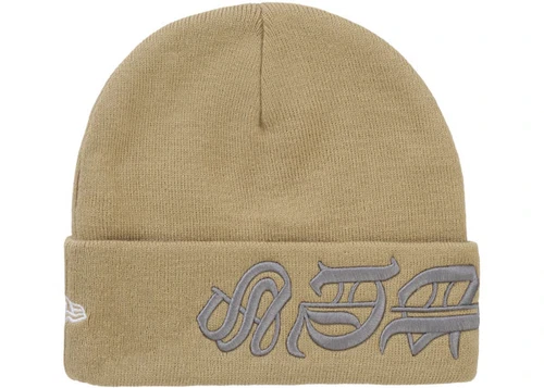 Taille OS Bonnet Supreme New Era Blackletter Tan Beanie Tan