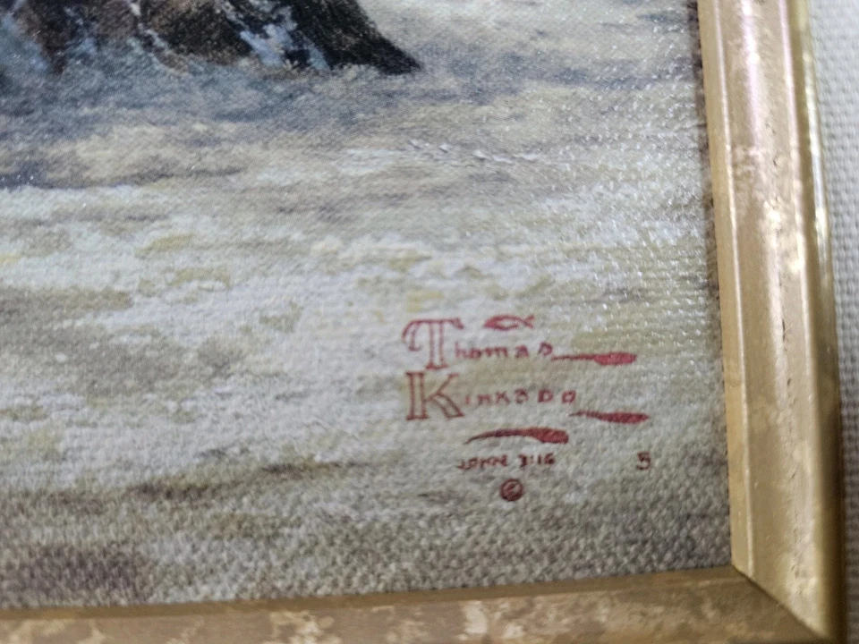 Thomas Kinkade Hometown Memories I 21.5 英寸 x 17.25 英寸 I COA 版 III 1997 年全新无标签 — 第 3/4 张图片