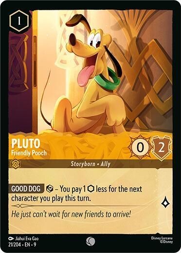 Disney Lorcana Fabled Pluto Friendly Pooch Foil 21/204 NM
