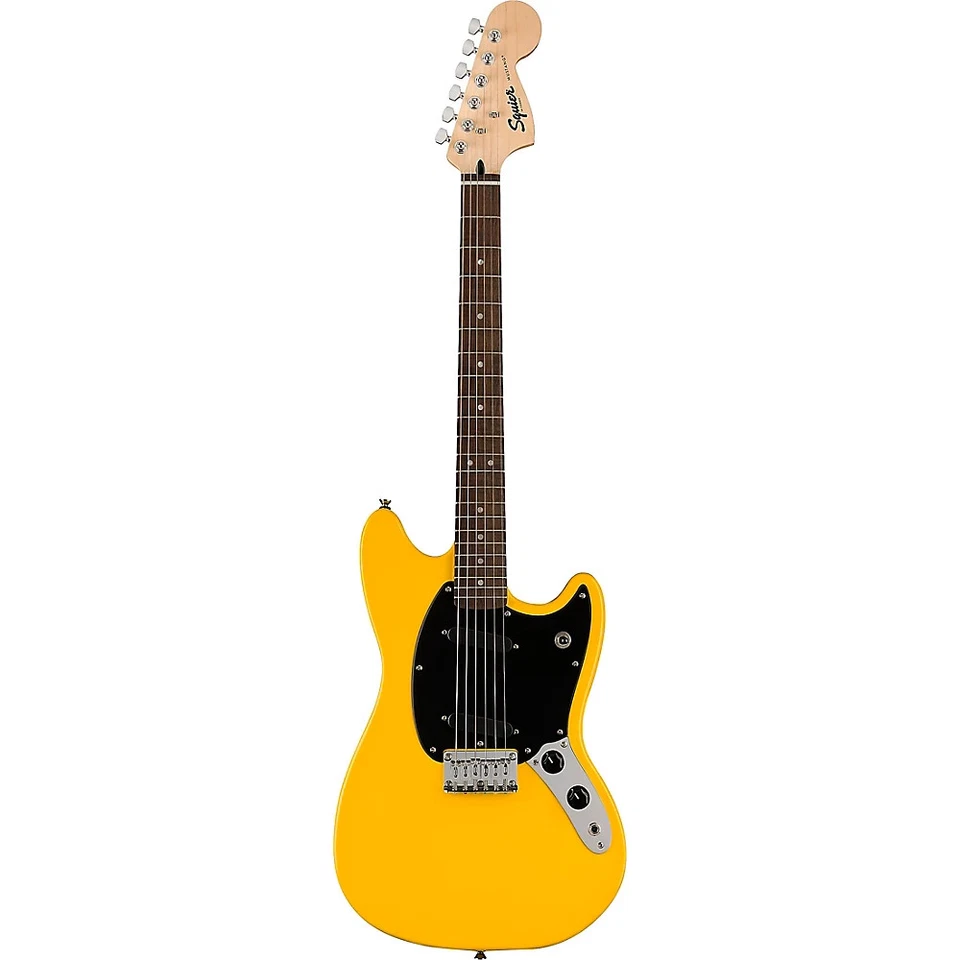 Guitarra Eléctrica Squier Sonic Mustang Laurel Diapasón Graffiti Amarillo Foto 3 de 4
