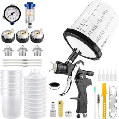 LVLP Paint Spray Gun Kit 1.3 1.7 2.0mm For Car Repair Industrial Coating Work