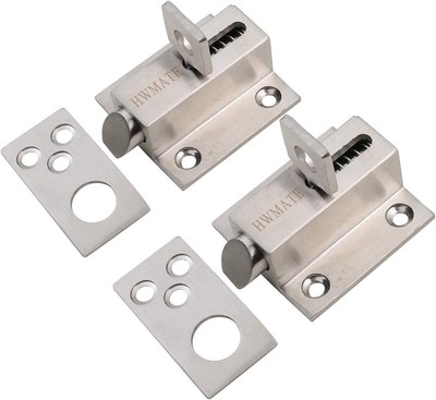 Stainless Steel Automatic Gate Door Lock Spring Load Bolt Latch 2 Pack