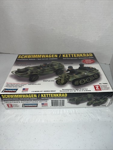 Lindberg Schwimmwagen And Kettenkrad 1/72 Model Kit # 76084 Sealed NIB - Picture 5 of 5