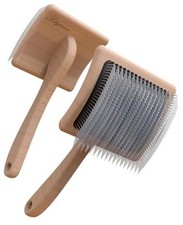 Dog Slicker Brush forarge Dogs, Professional Doodles Brush for Poodles, L Wood