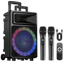 Seenda Karaoke Machine with 2 Microphones Bluetooth Speaker Portable PA System
